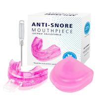 Protector bucal antironquidos ajustable con caja de almacenamiento, boquilla cómoda antironquidos, transparente, mejora el sueño - details 2
