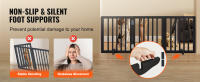 SucceBuy Puerta para perros independiente de 24 H x 60 W, barrera plegable para mascotas de 3 paneles para pasillos anchos y estrechos, ampliable con soporte para pies silencioso, uso en interiores, marrón - details 3