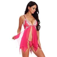 Camisón erótico con cuello en V profundo para mujer, lencería Sexy, ropa interior de encaje transparente, ropa de dormir Floral - details 4
