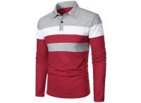 Polo de Golf para hombre, camiseta a rayas de manga larga con solapa, ropa deportiva transpirable, primavera y verano - details 14