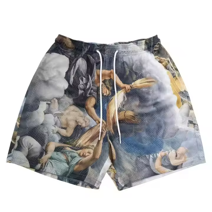 Shorts pantalones cortos casuales para hombres pantalones deportivos de fitness verano gimnasio entrenamiento Hombres Mujeres Pantalones cortos clásicos de malla para gimnasio. - 1