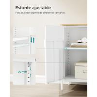 Armario de Almacenamiento de Metal Doble Puerta Magnética, Estante Ajustable, Marco de Acero, 40 x 80 x 76 cm, Marrón Rústico y Negro - details 21