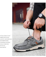 Zapatos para correr clásicos para hombre, zapatillas ligeras de cuero de ante, cómodos zapatos deportivos de gran tamaño, zapatos planos transpirables para correr - details 12