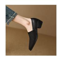 Zapatos de tacón alto para mujer, mocasines de punta redonda con cremallera, cómodos y minimalistas - details 9