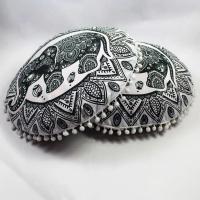Funda de almohada redonda de Mandala para el hogar, cubierta de cojín bohemia de 40CM con estampado de flores para Hotel - details 7