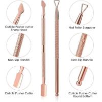 Juego de herramientas de manicura profesional, cortador de cutículas y empujador de cutículas - details 3