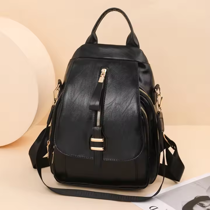 Mochila De Estilo Vintage para mujer, morral de piel sintética suave, informal, a la moda - 1