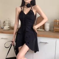 Vestido plisado con cuello en V, nuevo diseño de nicho de verano falda dulce y fresca YL23309GN - details 1