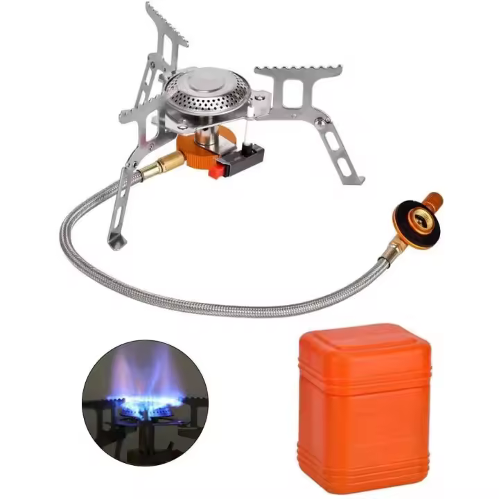 Estufa de gas para acampar, quemador exterior, calentador de alta potencia, cocina, barbacoa, artículos de viaje, equipo de picnic - 1