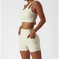 Sujetador a prueba de golpes para mujer con parte de atrás bonita, ropa deportiva para gimnasio y correr, chaleco Fiess, Top con correa Irregular, Material de nailon - details 4