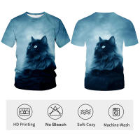Camiseta con estampado 3D de gato para hombre y mujer, camiseta de manga corta con patrón de serie animal, novedad - details 2