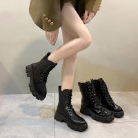 Nuevas botas cortas negras de moda geniales de moda botas de mujer de tacón grueso de suela gruesa - details 20