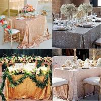Mantel de Fiesta de Brillo de Lentejuelas Tela de Rosa Dorada con Sier de Poliéster para Boda, Cumpleaños, Banquete en Casa - details 22