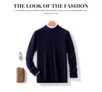 Otoño/Invierno nuevo jersey de lana suéter camisa de cachemira camisa de parte inferior de punto suelta de manga larga con cuello semialto para hombre - details 28