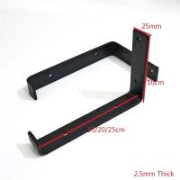 Soportes de pared para estantería, soportes de montaje con tornillos en forma de L, color negro, 2 piezas, 1 par - details 0