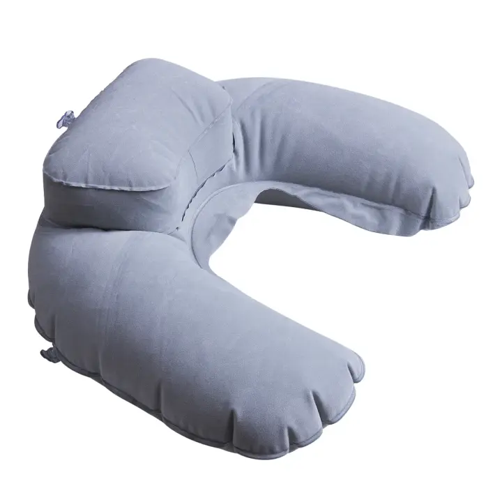Almohada inflable para viaje en avión, cojín para cuello, cabeza, Barbilla, siesta, Oficina - 1