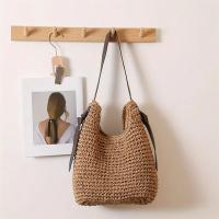 Bolso de hombro tejido de paja de gran capacidad para mujer - Material de papel duradero con cierre magnético, forro de poliéster y asas resistentes para playa, viajes, compras - Blanco - details 9