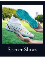 Zapatos de fútbol transpirables de tobillo alto para hombre, botas de fútbol de entrenamiento profesional al aire libre, antideslizantes, ligeras - details 4