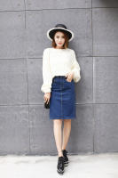 Falda Vaquera Mujer 2025 Primavera - Falda Tubo Ajustada con Abertura Trasera, Denim Elástico de Alta Calidad, Corte A-Line Mid-Length para Estilo Casual o Elegante - details 14