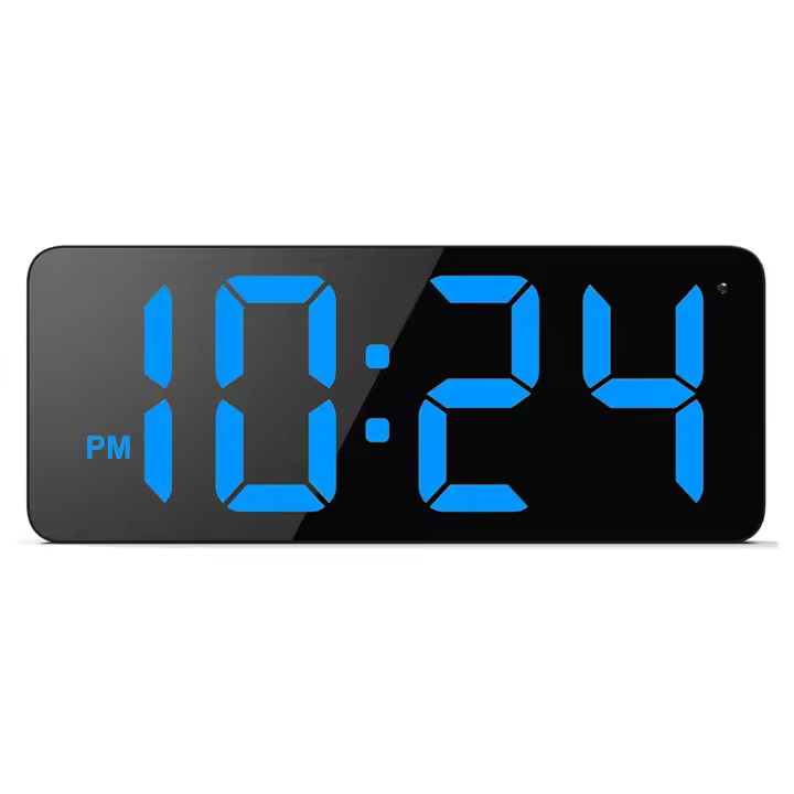 Reloj de pared Digital LED con dígitos de pantalla grande, atenuación automática, formato 12/24Hr, reloj de pared silencioso pequeño eléctrico moderno - 1