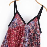 Vestido largo estilo vacacional holgado con estampado floral de verano 2025 con cuello en V y tirantes, nueva ropa de mujer. - details 8