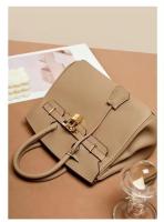 Bolso de hombro de cuero para mujer, bolso Kelly, Lychee Platinum, versátil, regalo para niñas, accesorios para atuendo, moda - details 11