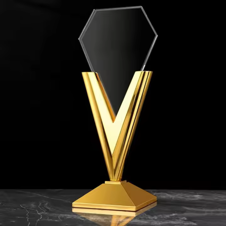 Trofeo de Cristal de Alta Gama Diseño Creativo para Reuniones Anuales Adorno de Empleado Outstanding Medalla de Evento - 1