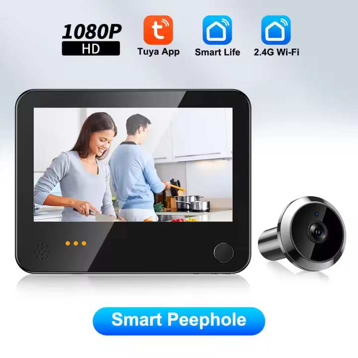 Timbre inalámbrico Ojo de gato, cámara de videovigilancia con WIFI, Radar, intercomunicador Visual gran angular de 1080 °, detección de movimiento PIR, 120 P - 1