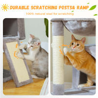 PAWZ Road Árbol para gatos de varios niveles con 2 acogedores condominios, hamaca, almohadilla rascadora para gatos, gran torre para gatos, poste rascador para gatos de interior, casa para gatos, juguetes para gatos - details 5