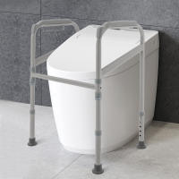 Marco envolvente para inodoro, marco para asiento de baño, barra de soporte de seguridad para inodoro, plegable, 56x46cm/22x18 pulgadas, acero al carbono, PE para inodoros en todo tipo de hogares - details 0