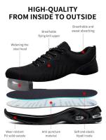 para hombres y mujeres, zapatos transpirables con punta de acero para trabajo, zapatos de protección de seguridad resistentes a pinchazos - details 4
