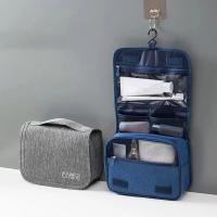 Bolsa de aseo plegable, organizador, bolsa de almacenamiento colgante, bolsa de maquillaje para baño, estuche de viaje, bolsa de cosméticos con separación de ropa seca y húmeda - details 1