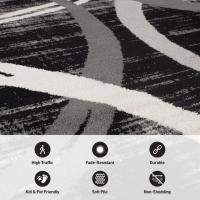 Alfombra de Pelo Corto Lavable Moderna Material de Poliéster Non-Slip Forma Rectangular - details 2