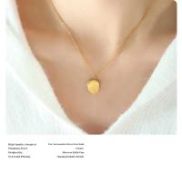 Collar colgante de forma irregular para mujer, cadena de clavícula, acero de titanio simple chapado en oro de 18k - details 2