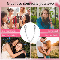 Cadena de Seguridad en Forma de Cruz Original 925 Plata Esterlina con Cuentas Ajuste para Pulsera Diy Joyería de Damas Regalo de Cumpleaños - details 4