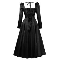 Elegante Vestido de Medio Talla Retro de Hepburn Manga Larga, Elegante para Fiestas y Banquetes - details 18