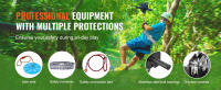 SucceBuy Kit de tirolesa para niños y adultos, línea de cremallera de 100 pies con capacidad de 500 lb, configuración rápida para diversión en el patio trasero, incluye cable de acero inoxidable, freno de resorte, arnés de seguridad y asiento - details 1