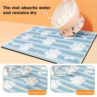Alfombrilla antideslizante para alimentación de mascotas, tapete absorbente a prueba de fugas para comida y cuenco de agua, fácil de limpiar, 1 unidad - details 1