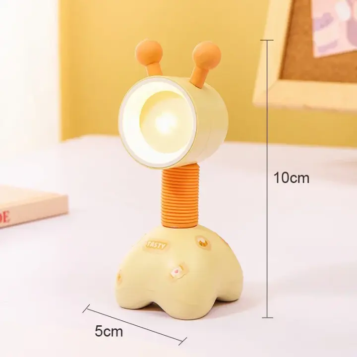 Mini luz LED nocturna alimentada por batería para dormitorio, mesita de noche, lámpara de escritorio de dibujos animados, lámpara de ambiente para decoración de escritorio, luz nocturna - 1