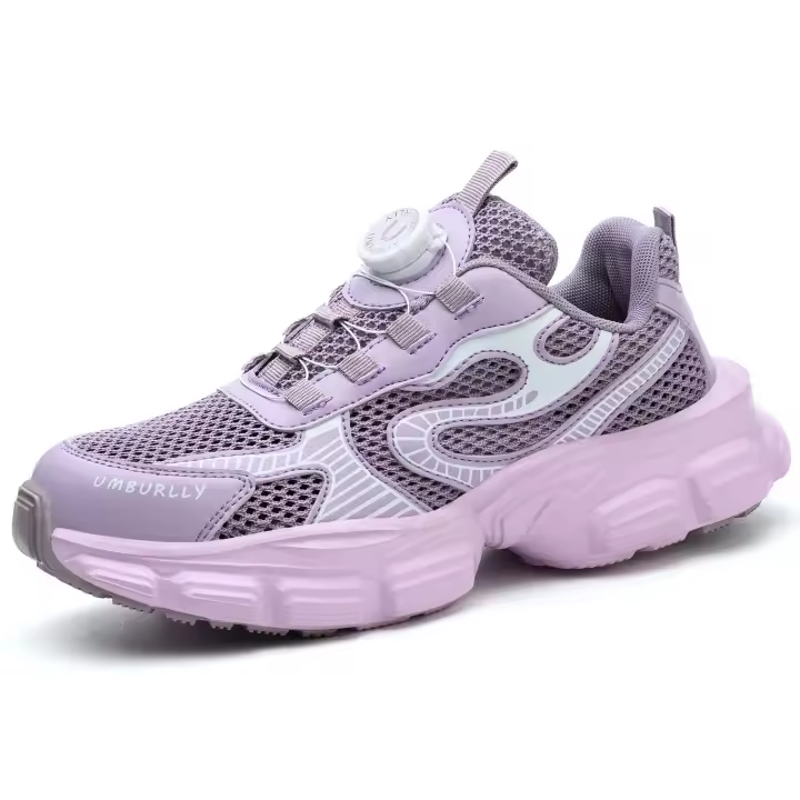Zapatos de seguridad con cabeza de acero para mujer con botones de verano, zapatos de trabajo para mujer de fábrica con parte superior transpirable - 1