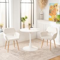 Juego de 2 Sillas de Comedor Vintage Retro Tapizadas en Gamuza con Reposabrazos y Patas Metálicas para Cocina/Salón - details 15