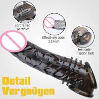 Empaque privado SEXY Anillo de alargamiento Extensor Alargador Funda para pene Retraso de la eyaculación Condón reutilizable Juguetes sexuales para adultos para hombres - details 0