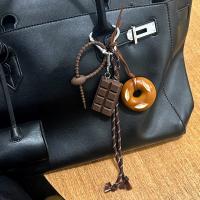Cuerda trenzada para colgar en bolsa, colgante de hebilla de resorte de Chocolate, colgante de sentido superior, pan alcalino exquisito y encantador - details 1