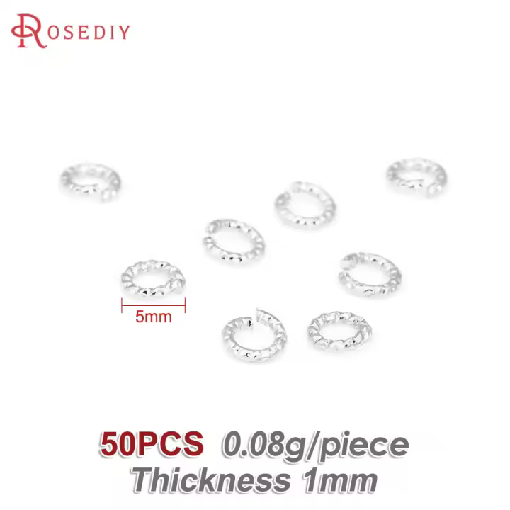 Anillos de salto de alambre trenzado de latón color oro de 18K de 5MM 6MM 8MM 10MM 12MM, anillos divididos, suministros para la fabricación de joyería, accesorios para bricolaje - 1