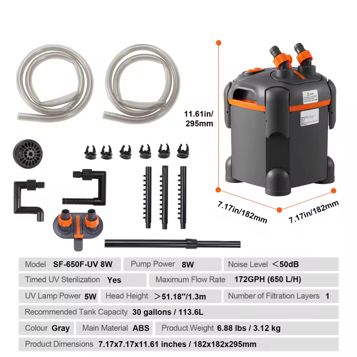 SucceBuy Filtro de acuario, filtro sumergible ultrasilencioso con protección UV, filtro interno multifunción para peceras - 1