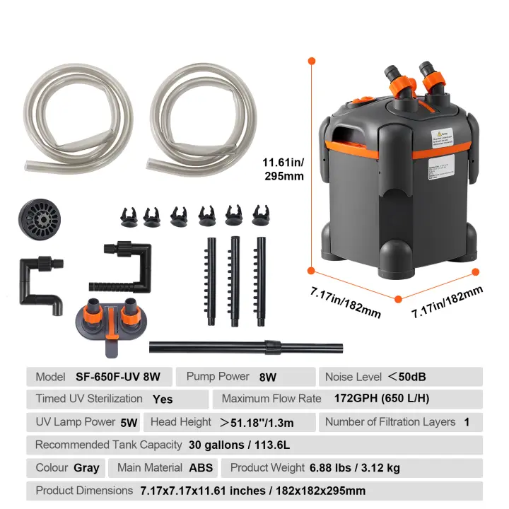 SucceBuy Filtro de acuario, filtro sumergible ultrasilencioso con protección UV, filtro interno multifunción para peceras - 1
