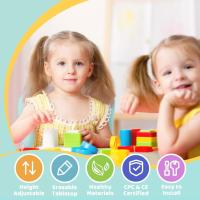 Juego de Mesa y 2 sillas para niños, Altura Ajustable, Juego de Mesa y Silla para niños de 3 a 8 años, fácil de Limpiar, Aprobado por CPC y CE (Juego de 3 Piezas), Color Azul - details 21