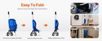 SucceBuy Carro elevador de escaleras de 36 litros, carrito de compras plegable con 6 ruedas y bolsa de tela Oxford, carrito de comestibles y lavandería para subir fácilmente, plegable y portátil para compras, comestibles y lavandería - details 3