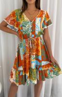 Vestido de Playa Bohemio con Estampado de Leopardo Vestido Corto de Manga Corta con Cuello en V para Mujeres Moda de Verano 2025 - details 2