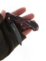 Navaja Plegable Cuchillo Multiusos para Camping y Picnic Hojas de Acero Inoxidable Negro Cubiertas - details 5